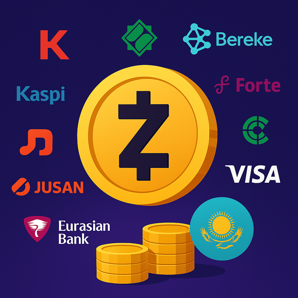 Обмен Zcash (ZEC) на тенге: все ведущие банки Казахстана теперь доступны!